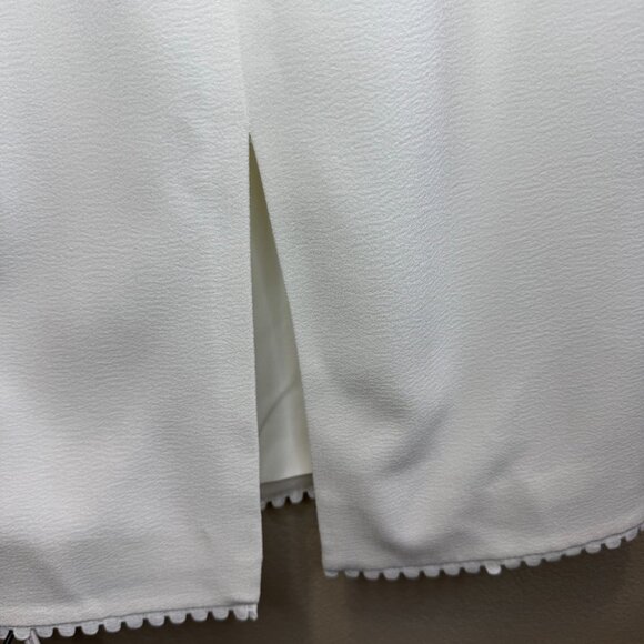 Dress the Population White Midi Dress Spaghetti Strap Slit Size M - Picture 4 of 6